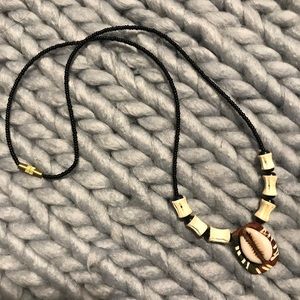 Leather, bone, and bead necklace from Africa